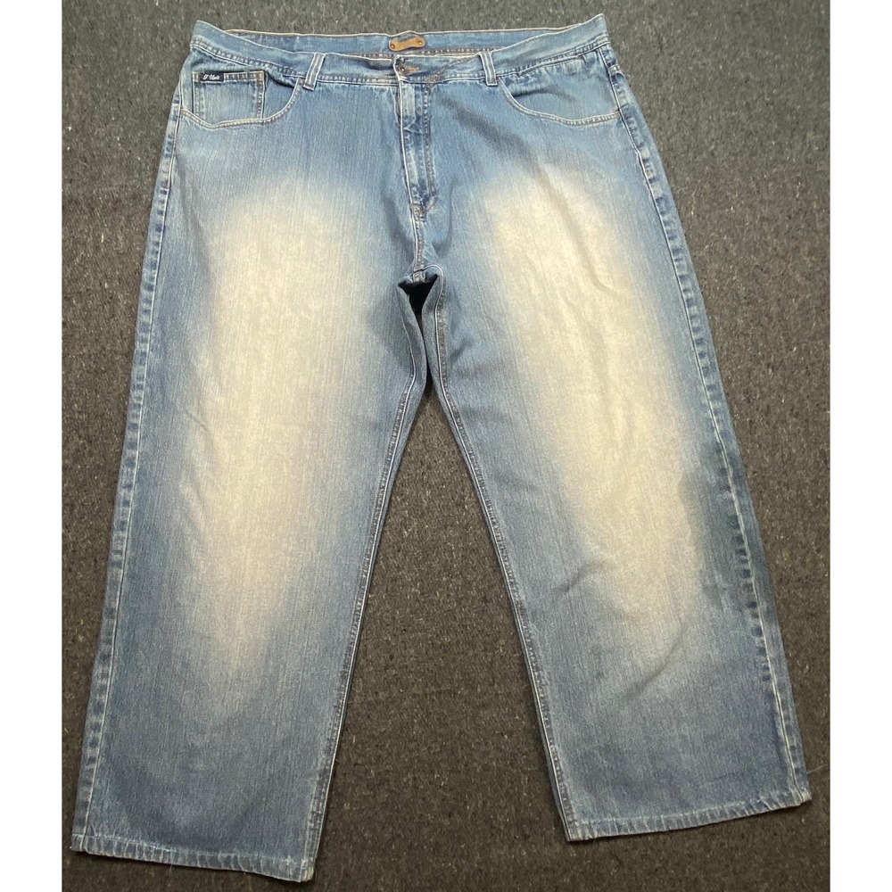 G-Unit Y2K Hip Hop Men 48x34 Baggy Streetwear Blue Denim Jeans Light Wash 48B-34
